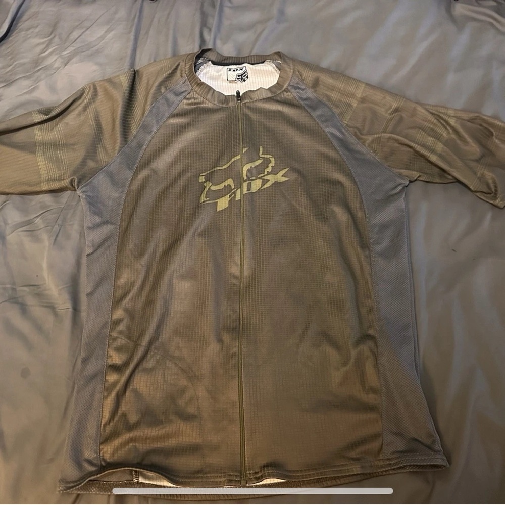 Fox Cycling Jersey Olive Green Short Sleeve